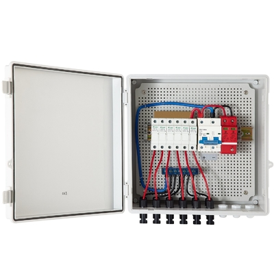 390*390*185 PV Combiner Box 500VDC Dengan Perlindungan SPD Bahan ABS