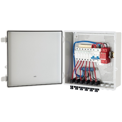390*390*185 PV Combiner Box 500VDC Dengan Perlindungan SPD Bahan ABS