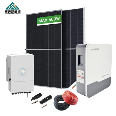 10kw Home Solar Energy System Powered by 10000w Solar Panel Kit dan Storage Termasuk