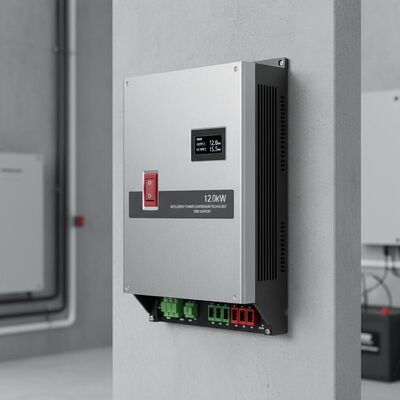 Daya Keluar Maksimum AC 12kW Solar Inverter Integrated Dc Switch Dukungan OEM Teknologi Konversi Daya Cerdas