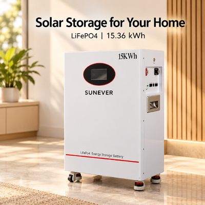 SUNEVER TD-15 15kWh Baterai Surya untuk Cadangan Rumah 51.2V 300Ah LiFePO4 Berdiri Lantai