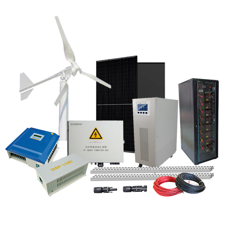 Home Off Grid Hybrid Power System Controller Hybrid Angin Surya 3KW Generator Turbin Angin