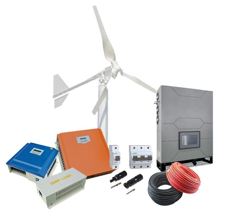 1KW / 2KW / 3KW Home Turbine Generator Wind Power System dengan Wind Solar Hybrid Controller