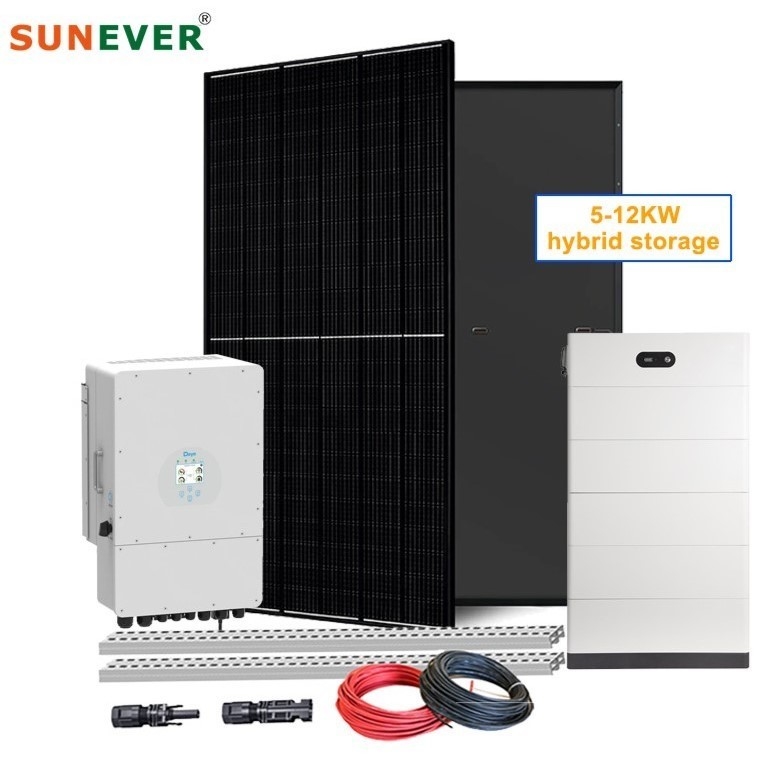 24 jam Waktu Kerja 6kw 8kw 10kw Baterai hibrida Sistem Tenaga Surya Timah-asam untuk Rumah