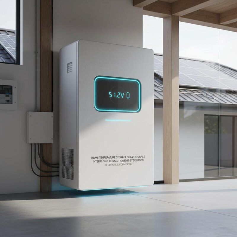 Home Temperature Storage Solar Storage Battery 51.2v Hybrid Grid Connection Solusi energi untuk perumahan dan komersial