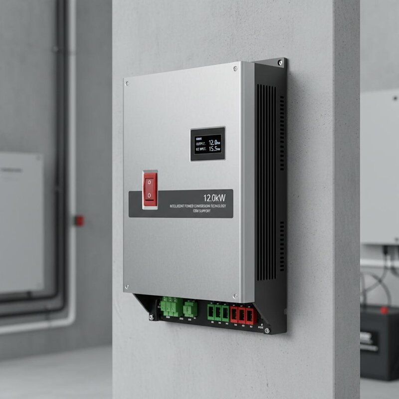 Daya Keluar Maksimum AC 12kW Solar Inverter Integrated Dc Switch Dukungan OEM Teknologi Konversi Daya Cerdas