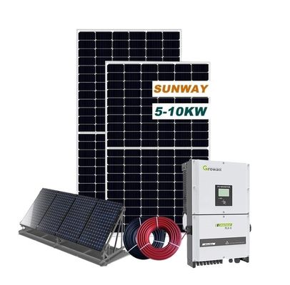 60HZ Complete On Grid Rooftop Solar System 10kw Sistem Surya On Grid